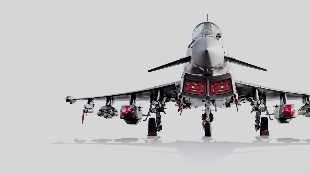 Typhoon IPA6 on runway - Grey background